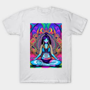 Yoga Girl Artwork in Trippy Psychedelic Colors T-Shirt